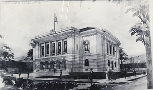 Photograph of Clark County courthouse drawing, Las Vegas, circa 1914-1915