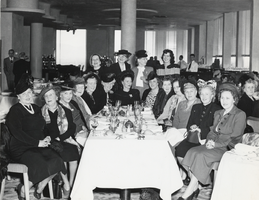 Photograph of women at luncheons, circa 1945-1950s
