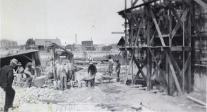 Photograph of construction, Round Mountain, Nevada, circa early 1900s