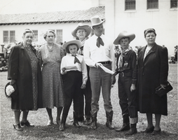 Photograph of people at an unidentified event at a Las Vegas school, circa 1930s to 1950s