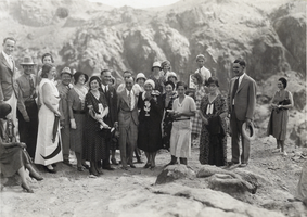 Photograph of people at a wedding at Hoover Dam, circa 1930s to 1940s
