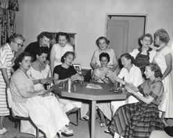 Photograph of women at a luncheon for the Wednesday Pan Club, Las Vegas, circa 1930s to 1940s