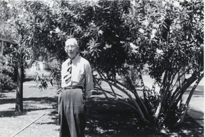 Photograph of C. P. Squires at his home in Las Vegas, June 15, 1947