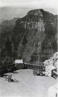 Photograph of a Grand Canyon from a balcony area, circa 1920s to 1940s