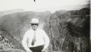 Photograph of a man over Black Canyon, Colorado, 1931