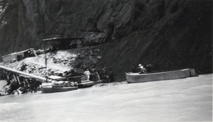 Photograph of a boat on the shore of the Colorado River, 1931
