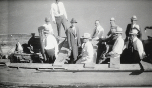 Photograph of people on a boat tour of the Colorado River, 1931
