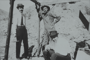 Slide of miners at Round Mountain, Nevada, circa early 1900s