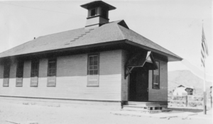 Film transparency of the Goodsprings School in Goodsprings, Nevada, circa early 1900s