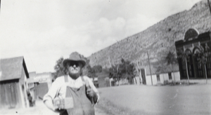 Photograph of a man in soutwestern town, circa 1920s to 1940s