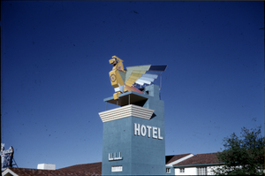 Slide of the Thunderbird Hotel sign, Las Vegas, circa 1940s