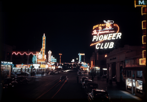 Slide of the Pioneer Club at night, Las Vegas, circa 1940s