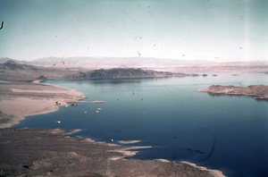 Slide of Lake Mead, outside of Boulder City, Nevada, circa late 1930s