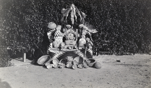 Photograph of Helen J. Stewart's basket collection, circa 1910s