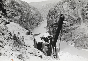 Photograph of the Black Canyon Highway under construction, 1931