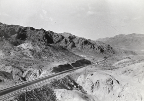 Photograph of the highway near Hoover Dam, Nevada, circa 1931-1936