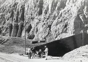 Photograph of construction of Hoover Dam, 1931
