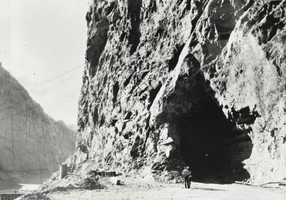 Photograph of two construction workers in Boulder Canyon, Nevada, 1931