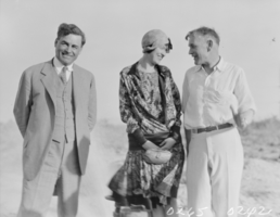 Film transparency of Fed Balzar, a woman, and J. Fred Hesse, Las Vegas, 1929-1932
