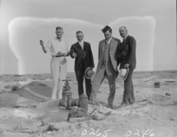 Film transparency of the opening of an artesian well, Las Vegas, 1929-1932