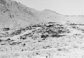 Film transparency of the Railroad pass junkyard, Boulder City, Nevada, 1961
