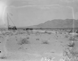 Film transparency of drilling for oil in the Las Vegas valley, Nevada circa 1930-1932