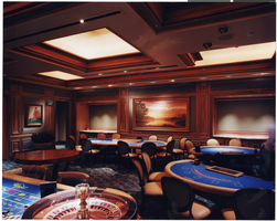 Photograph of the London Club Blackjack tables in the Aladdin Hotel, Las Vegas, Nevada, circa 1990s