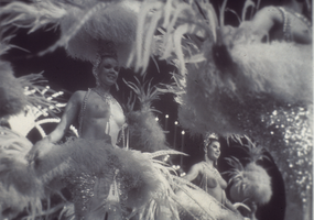 Slide of showgirls performing in "Lido de Paris," Las Vegas, 1966