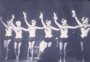 Slide of six unidentified showgirls, Las Vegas, Nevada, circa 1950s-1960s