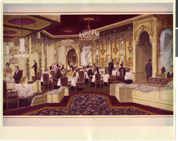 Photograph of an artist's rendering of the Blue Room of the Tropicana Hotel, Las Vegas Nevada, circa 1960s-1970s