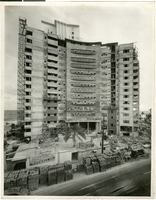 Photograph of the Saxony Hotel under construction, Miami Beach, Florida, 1940s