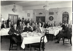 Photograph of a Rotary Club No. 2016 meeting and dinner, Ely, Nevada, circa 1920s-1930s