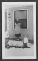 Photograph of Mayme Stocker at her home, Las Vegas, Nevada, circa 1930-1940's