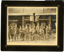 Photograph of Postal Telegraph office employees, Los Angeles, California, circa 1909-1910