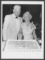 Photograph of Harold and Mayme Stocker on her 89th birthday, Las Vegas, circa 1964