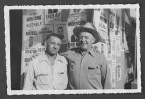 Photograph of Harold Stocker and a politician, Las Vegas, circa 1950