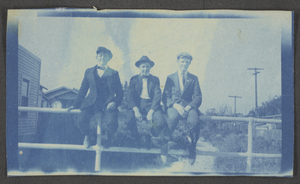Photograph of Harold Stocker, Carl Watz, and Eddie Flood, Los Angeles, California, circa 1914-1918