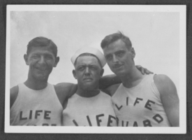 Photograph of Harold Stocker and others as lifeguards, Reading, Pennsylvania, circa 1920s