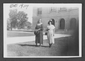 Photograph of Mayme Stocker and Mrs. Downing, Las Vegas, October 1924