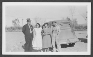 Photograph of the Stocker family and a bartender at the Overton Mill, Overton, Nevada, circa 1932-1940s