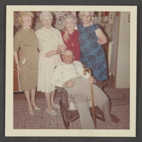 Photograph of family at Harold Stocker's birthday dinner, Henderson, Nevada, circa 1955-1972