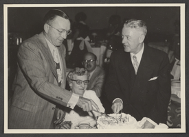 Photograph of George Marshall and Harold Stocker at the Thunderbird Hotel, Las Vegas, circa 1947-1952
