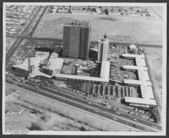 Aerial photograph of the Sahara Hotel, Las Vegas, Nevada, circa March 1963
