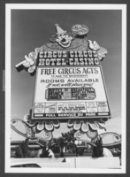 Photograph of the marquee of Circus Circus Hotel and Casino, Las Vegas, Nevada, circa 1970s-1980s