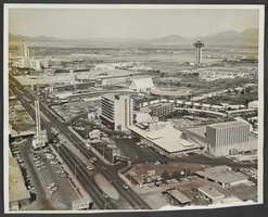 Aerial photograph of Las Vegas Boulevard, Las Vegas, Nevada, circa 1964