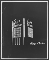 Photograph of the Club Bingo neon sign, Las Vegas, Nevada, circa  1947-1952