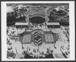 Aerial photograph of swimming pools at Caesars Palace, Las Vegas, Nevada, circa 1970s-1980s