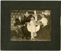 Photograph of Maurine Hubbard as a child with her parents F.B. and Ida Hubbard, circa early 1900s