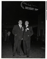 Photograph of Wilbur Clark and Tommy McGinty at the Desert Inn's first anniversary party, Las Vegas, Nevada, April 1951