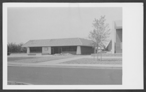 Photograph of cafeteria building at Nellis Air Force Base, Nevada, circa 1970s